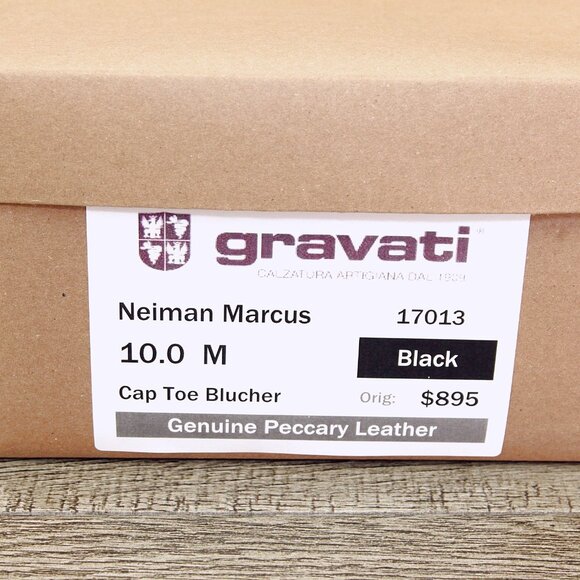 $895 GRAVATI Neiman Marcus 10 M Genuine PECCARY Black 17013 * add $15 new Trees - Picture 14 of 16